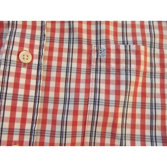 IZOD Shirt Mens XL Red White Blue Plaid Button-Down Collar classic fit - Picture 5 of 9